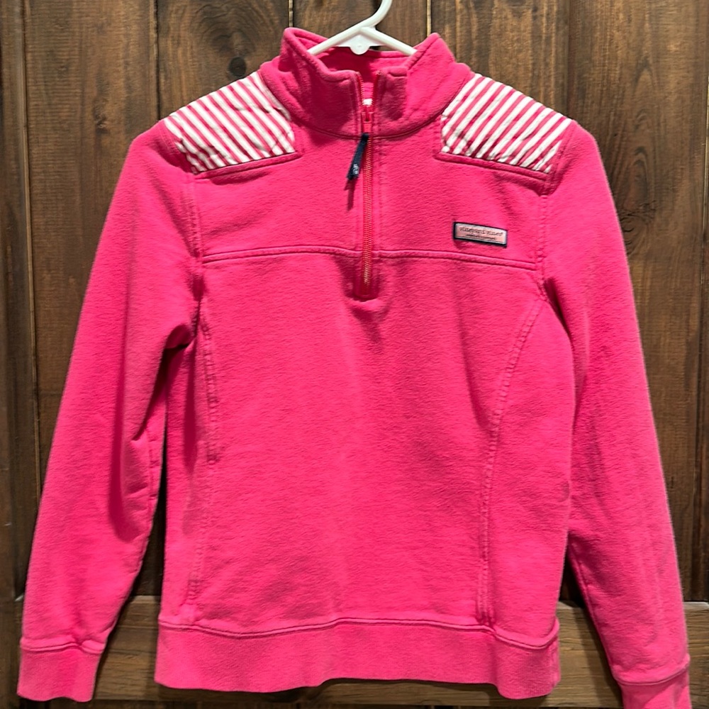 Women's S vineyard vines dark pink 1/4 Zip pullover